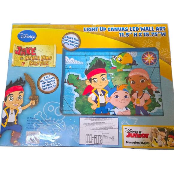 Disney Jake & the Neverland Pirates Canvas LED Wall Art 11.5 x 15.75 - Picture 2 of 2